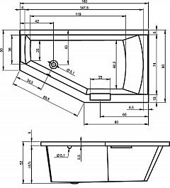 Riho Акриловая ванна GETA 160 L – фотография-3